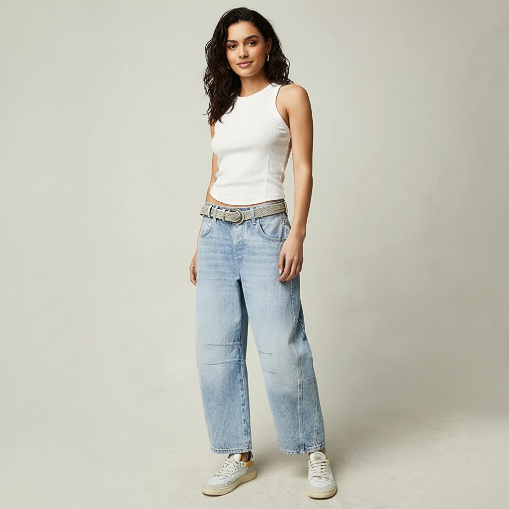 Baggy dames jeans met relaxte pasvorm