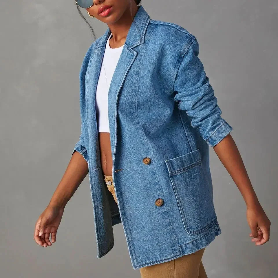 Mirelle Denim Blazer Dames Casual Chic