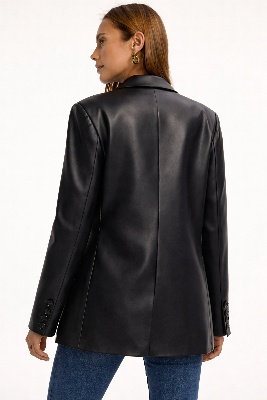 Valère Luxe Faux Leather Blazer Dames