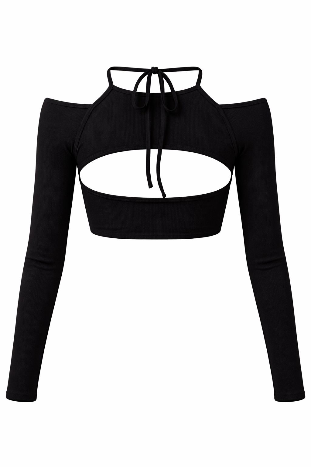 Scarlett – Trendy Open-Back Crop Top met Lange Mouwen