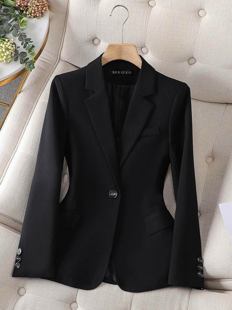 Dames Blazer met Tailored Fit en Enkele Knoop voor Formele Kleding