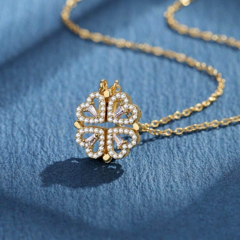 Dames ketting met klaver- en hartdetails