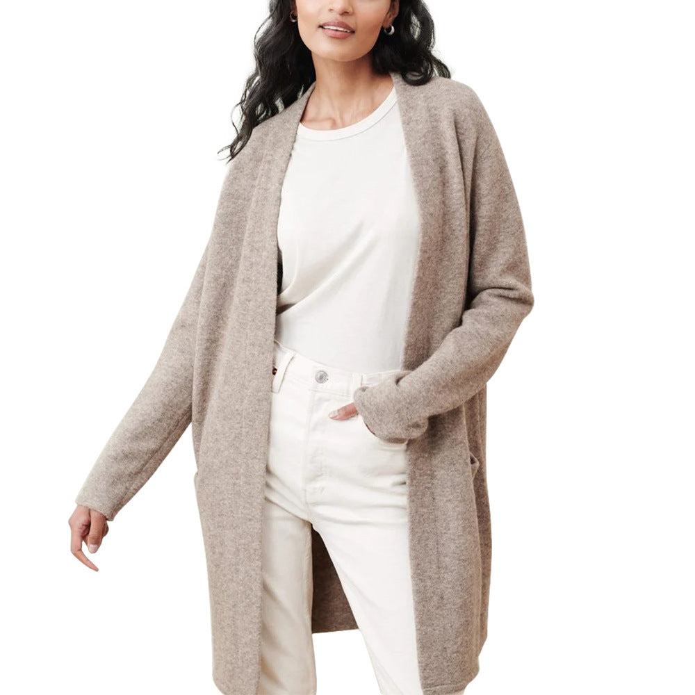 Elegante Gebreide Dames Vest in Effen Kleur voor Herfst en Winter