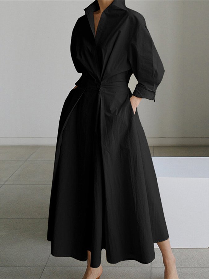 Elegante Vintage-Inspiratie Damesjurk van Lichtgewicht Stof