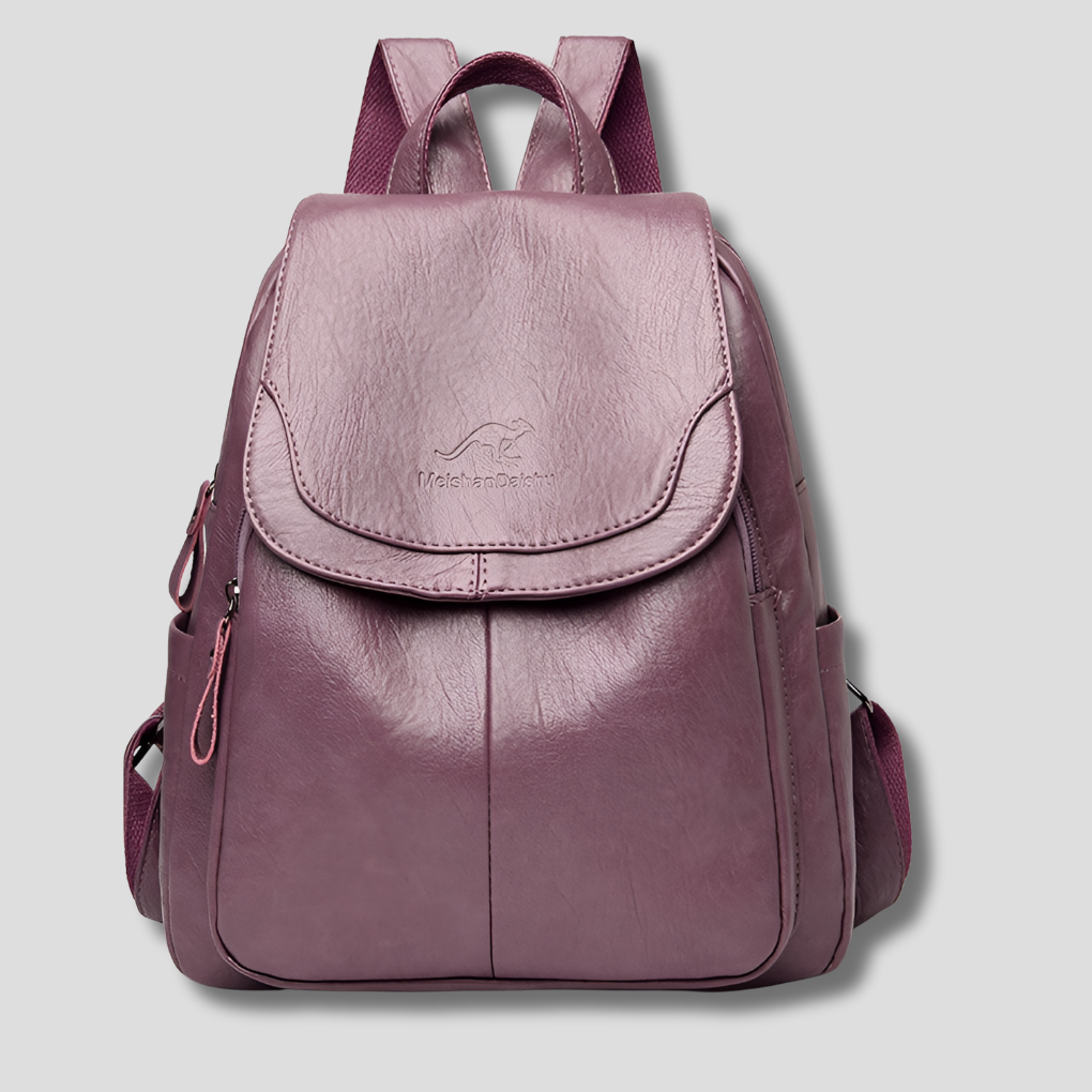 Elegante leren damesrugzak met klepsluiting