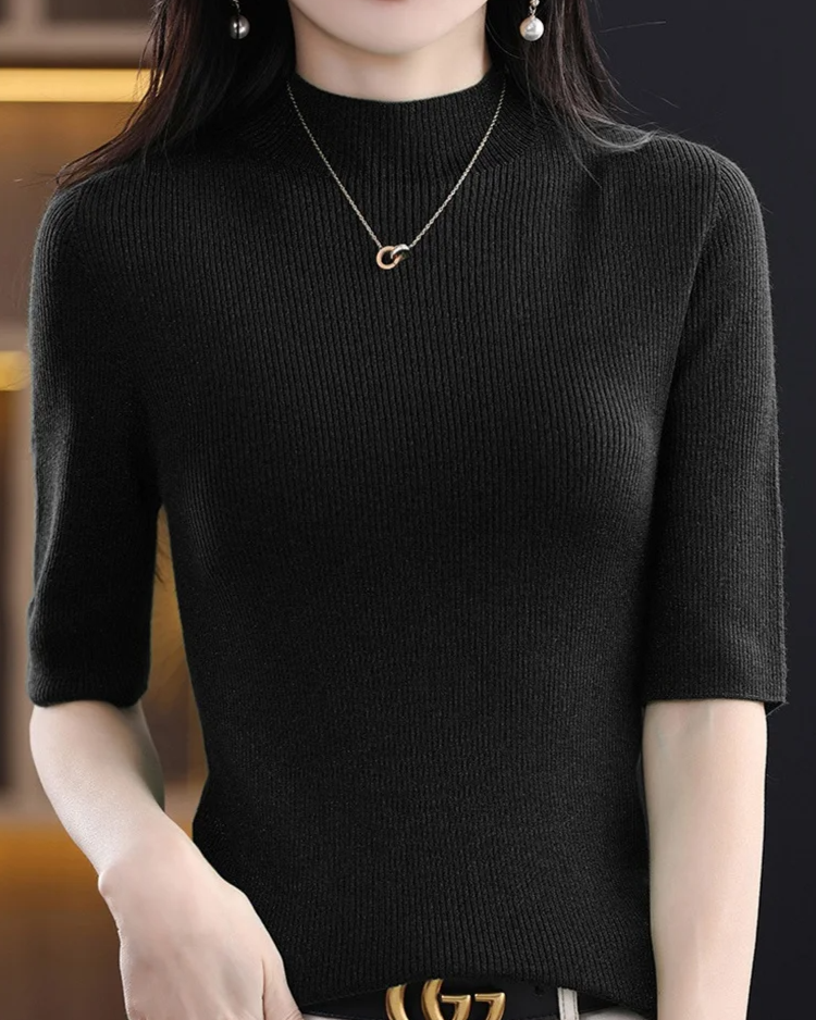 Elegante ribgebreide dames top – Clara