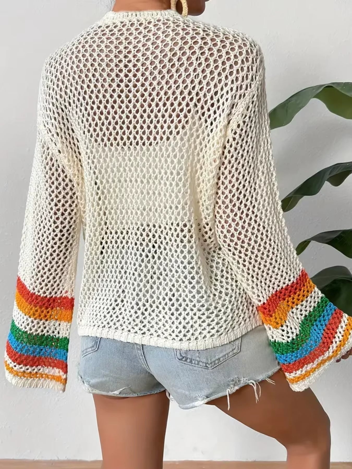 Gehaakt dames vest met kleurrijke details – Eden