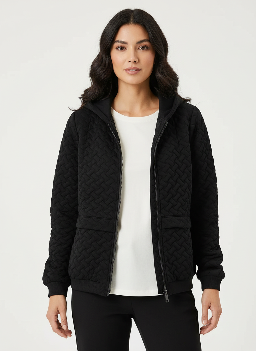 Gewatteerde hoodie met textuur – Mirelle