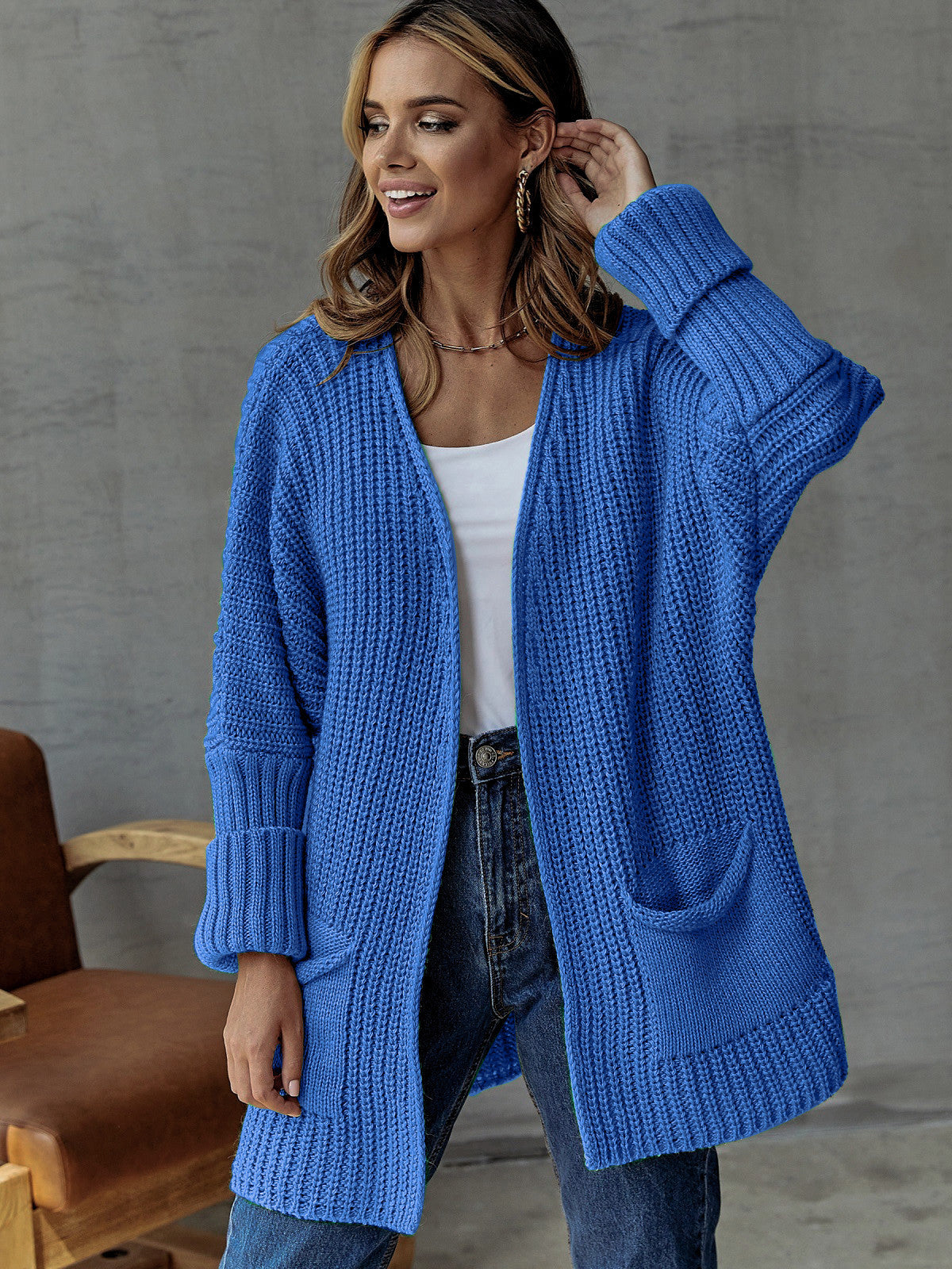 Gezellige Overmaatse Gebreide Cardigan voor Comfortabele Styling