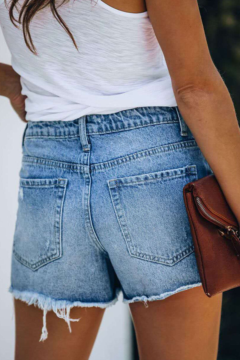 Maya - mode casual street gescheurde normale denim