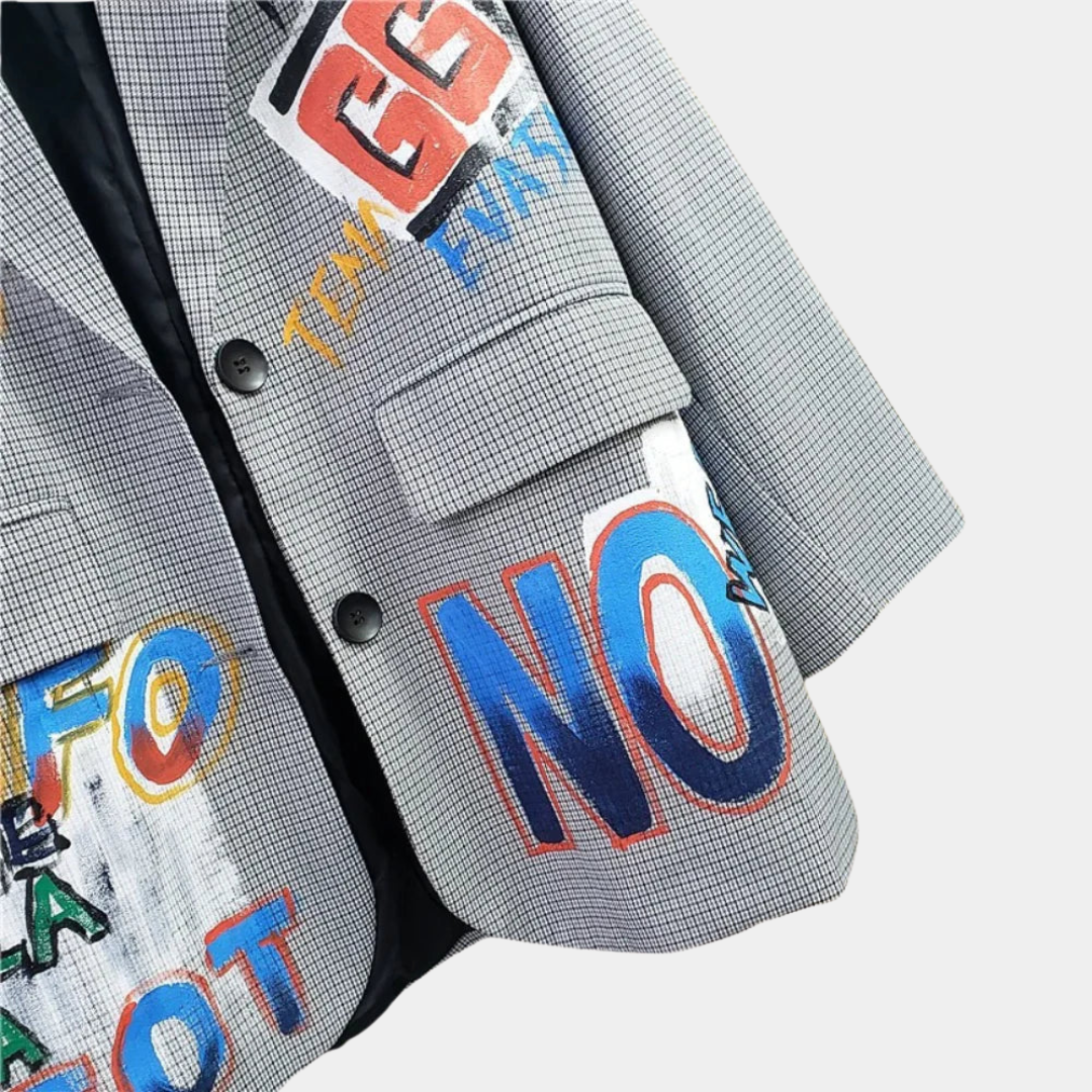 Oversized damesblazer met grafische print – Céline