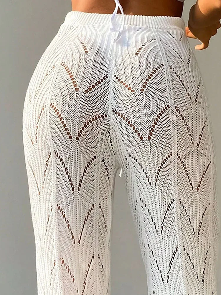 Sheer open-knit damesbroek – Azaria