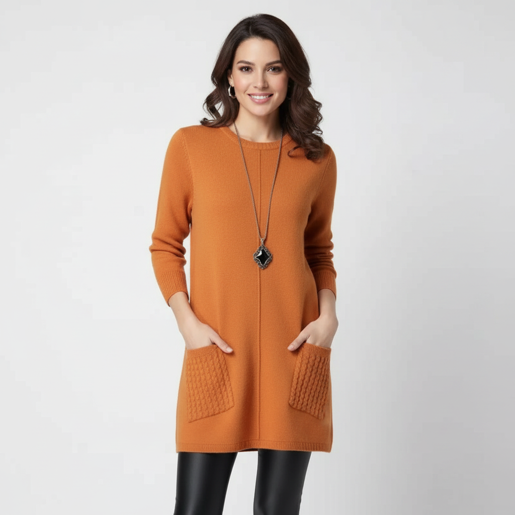 Stijlvolle gebreide sweaterjurk dames – Aurelia