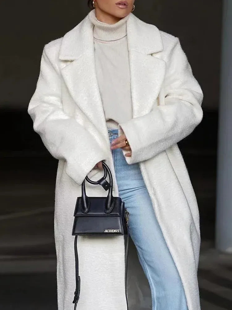 Zachte oversized lange jas