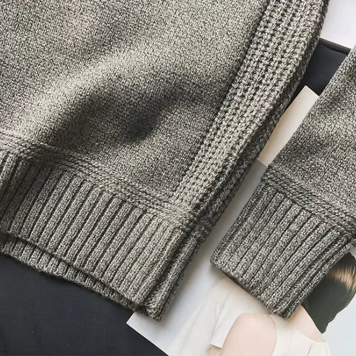 Zachte wollen wintertrui met verfijnde elleboogpatches