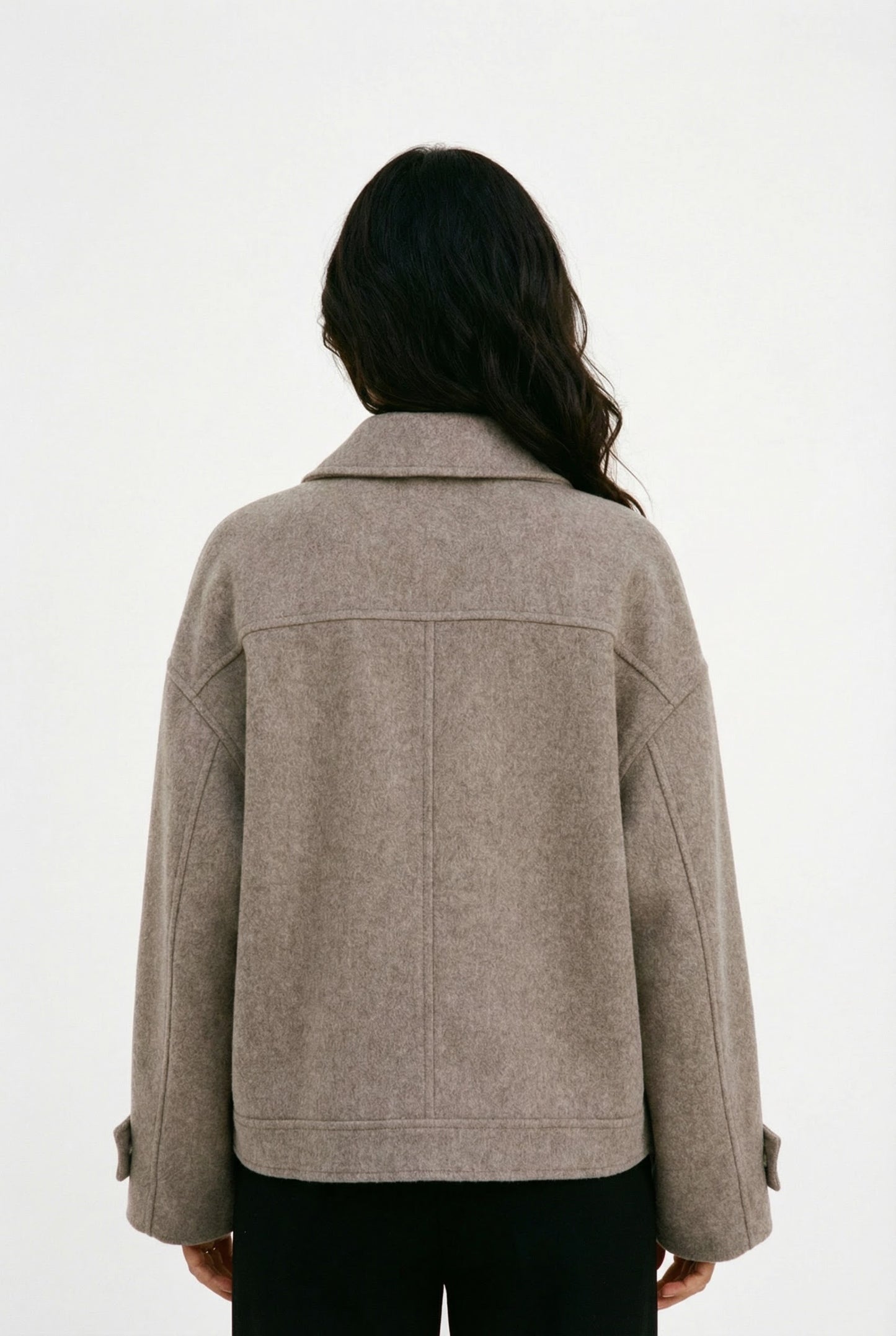 Founders Crop Jacket Taupe Luxe Wolblend Dames Jas