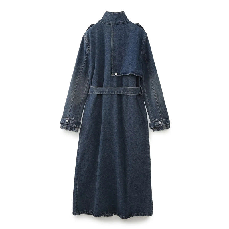 Harper Denim Trenchcoat – Donkerblauw
