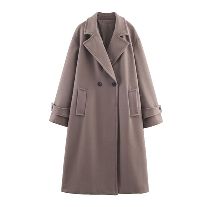 Santin Lange Voorjaarsjas Dames met Reverskraag Elegante Minimalistische Tussenjas