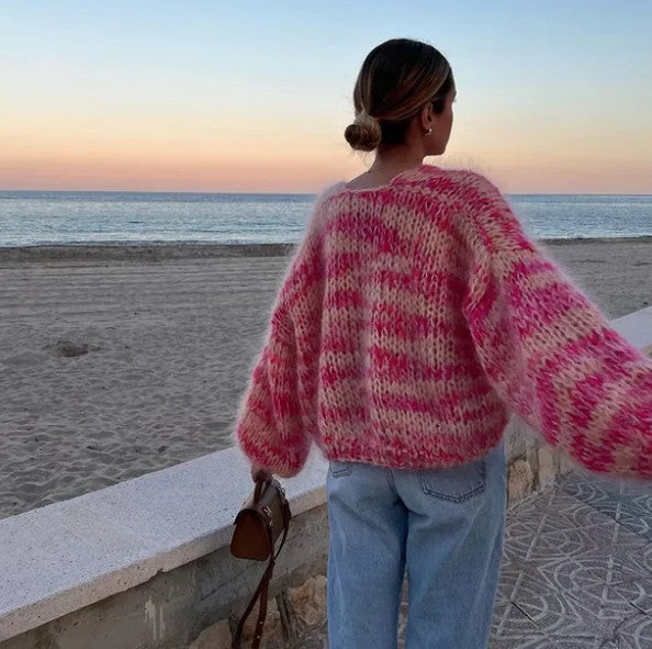 Samantha Handgemaakte Gebreide Dames Cardigan