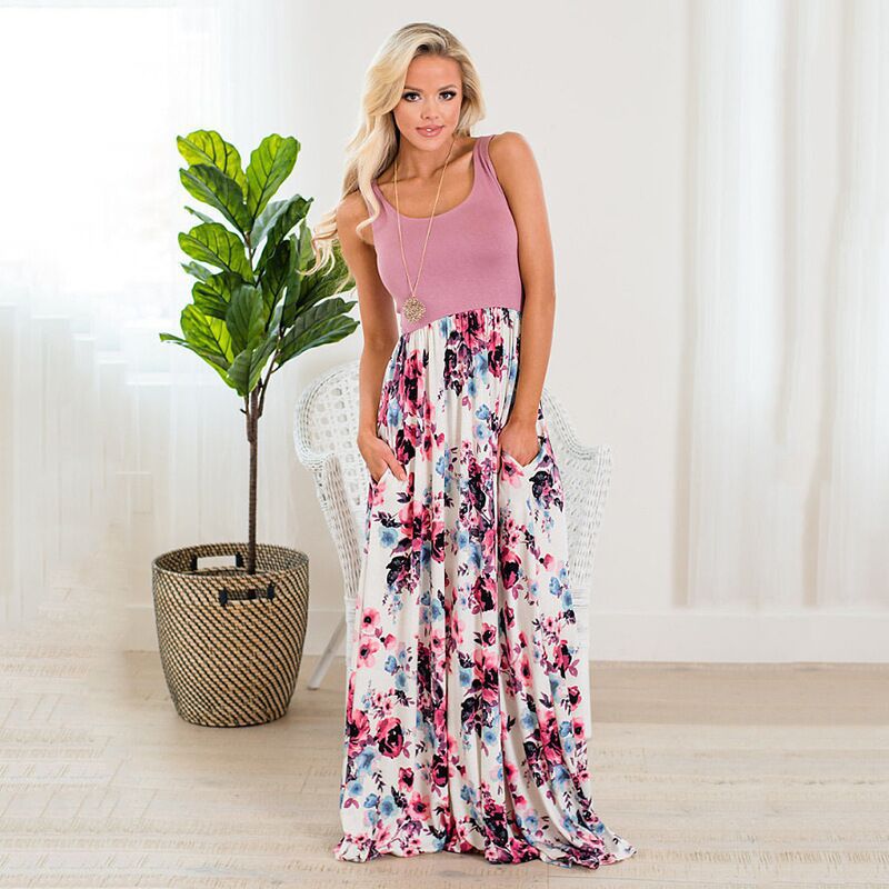 Isabella – Moeder & Dochter Maxi Jurk met Bloemenprint