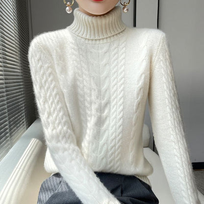 Tessa Turtleneck Chenille Kabelgebreide Trui