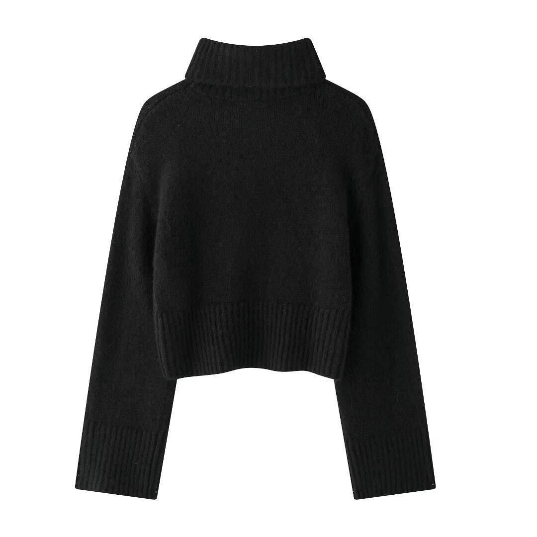 Sophie Cropped Turtleneck Sweater