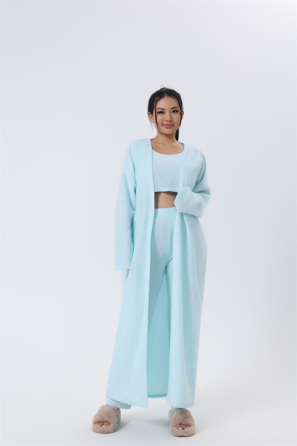 Avery 3-Delige Dames Lounge Set – Warme Zachte Pyjama / Huispak Dames