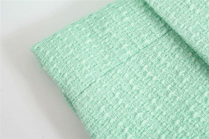 Brooklyn Elegant Mintgroen Tweed Blazerjasje met Dubbele Knopen – Luxe Dames Blazer