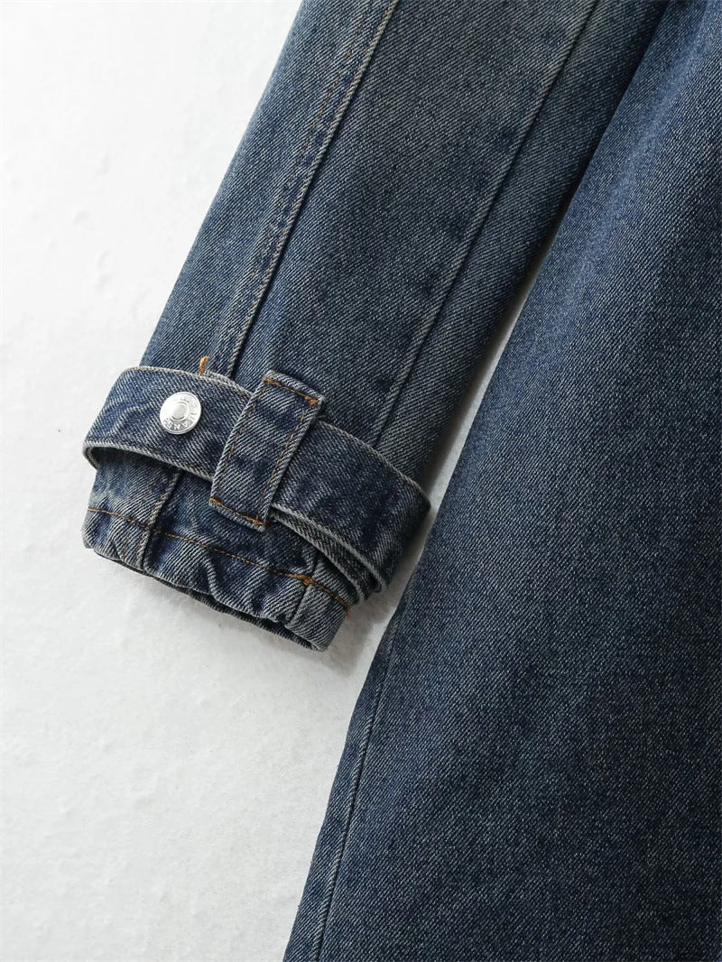 Harper Denim Trenchcoat – Donkerblauw