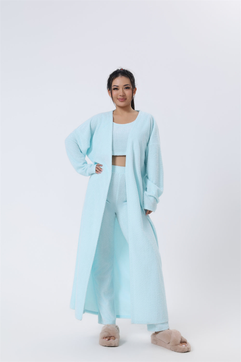 Avery 3-Delige Dames Lounge Set – Warme Zachte Pyjama / Huispak Dames