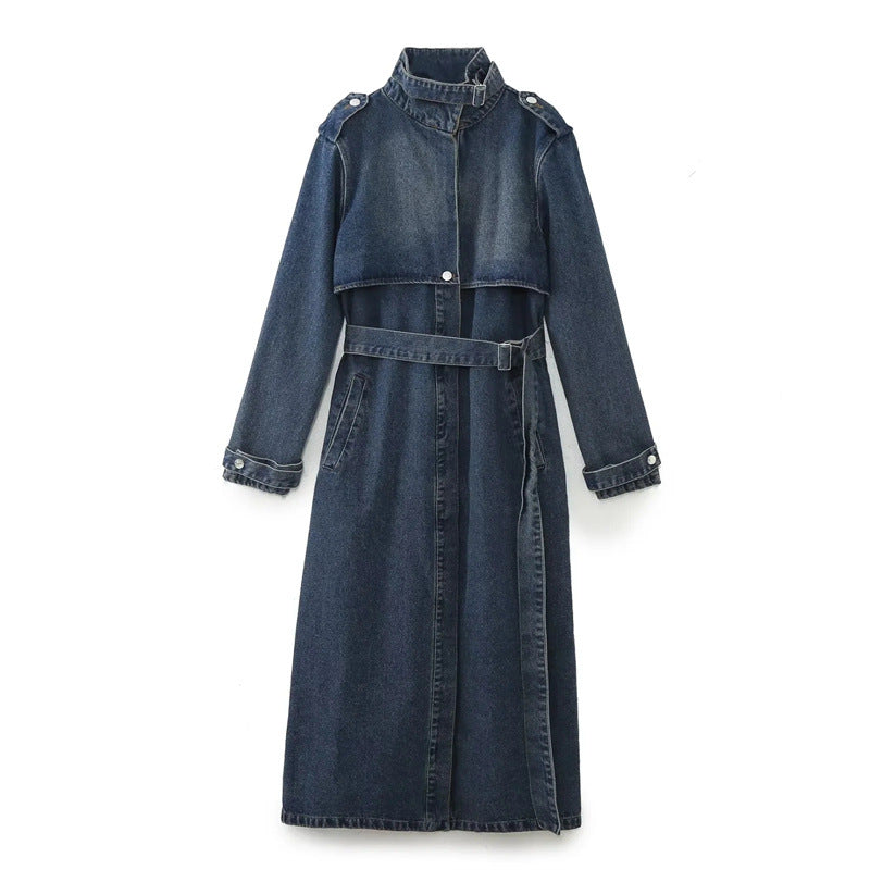 Harper Denim Trenchcoat – Donkerblauw