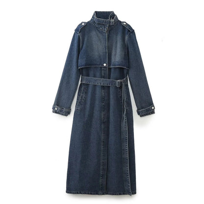 Harper Denim Trenchcoat – Donkerblauw