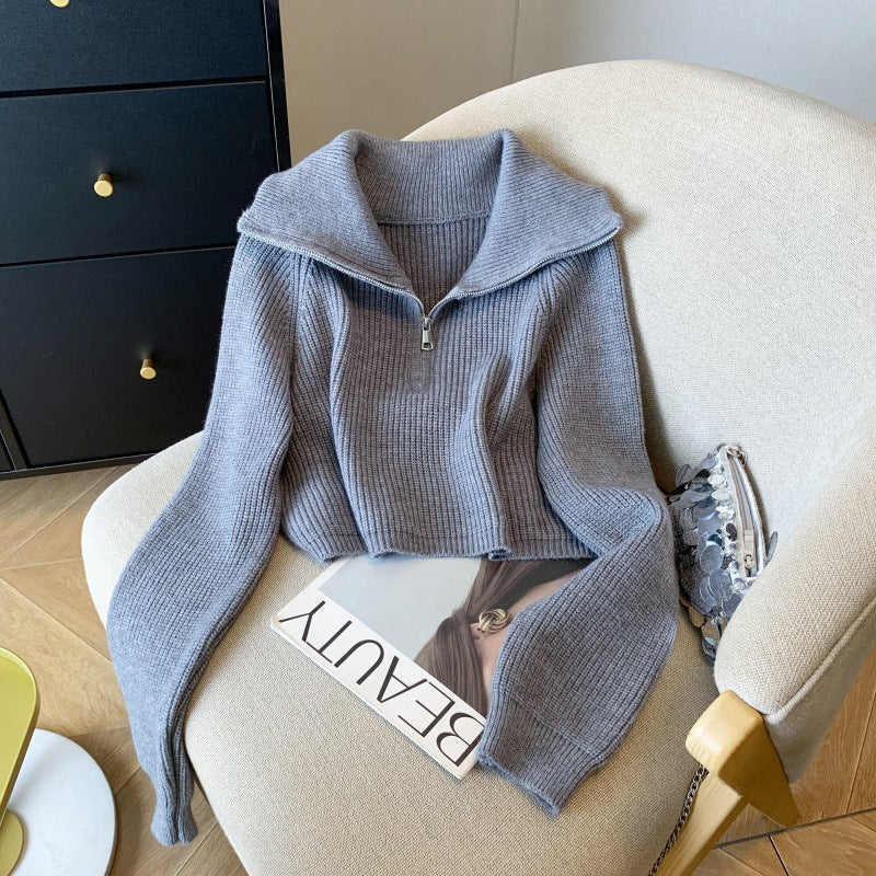 Riël Cropped Sweater Coat Dames Trui