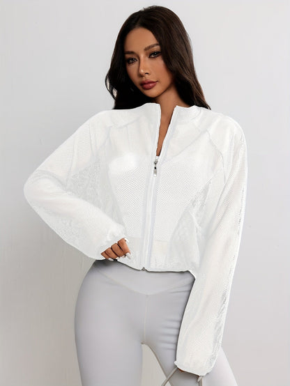 Ademend mesh jack met rits dames – Aero