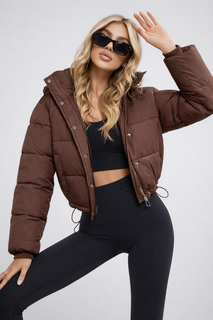 Sandra Vitale Herfst Winter – Warm Puffer – Cropped Hooded Jacket