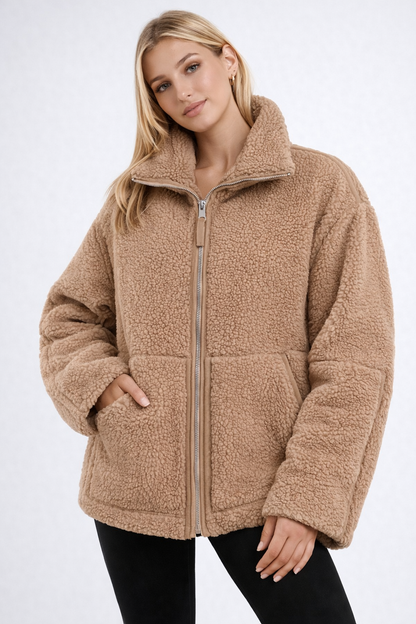 Ama Herfst Winter – Zachte Wolblend – Oversized Fleece Jacket