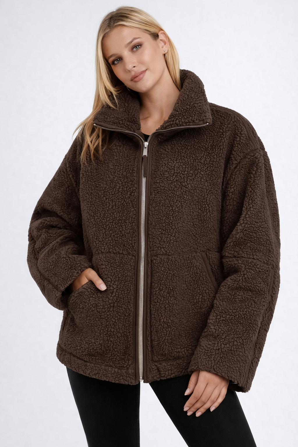 Ama Herfst Winter – Zachte Wolblend – Oversized Fleece Jacket