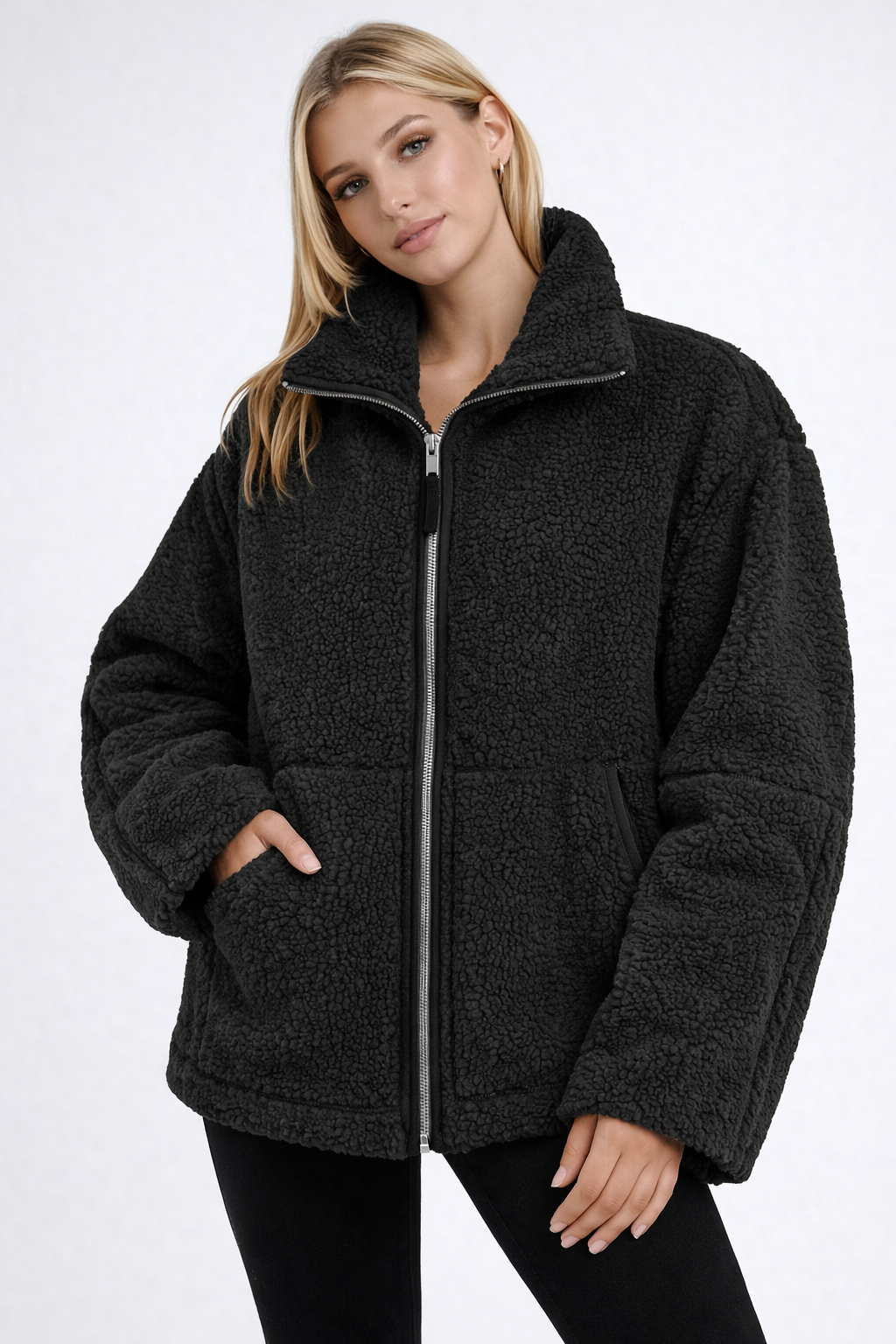 Ama Herfst Winter – Zachte Wolblend – Oversized Fleece Jacket
