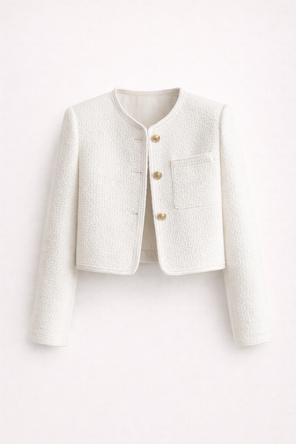 Elara Vance Cropped Textured Blazer