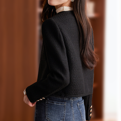 Elara Vance Cropped Textured Blazer