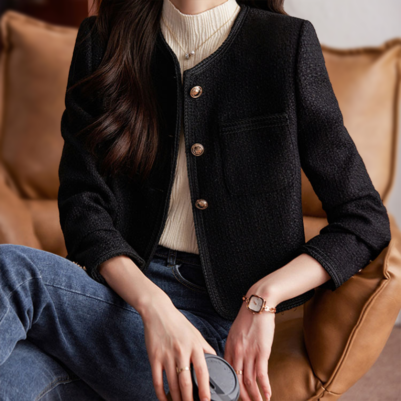 Elara Vance Cropped Textured Blazer