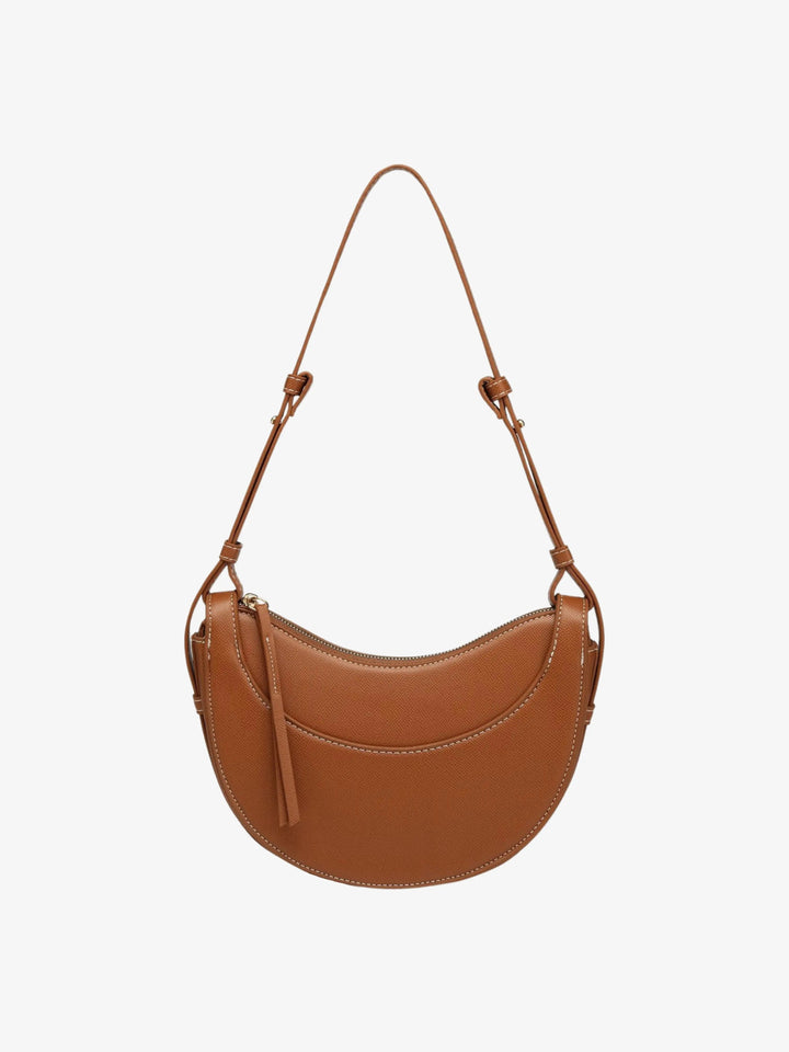 Amily | Verstelbare Schouderriem Gebogen Crossbody-Tas met Kwastje