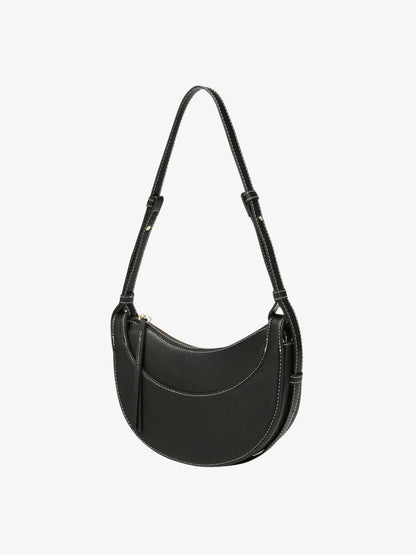Amily | Verstelbare Schouderriem Gebogen Crossbody-Tas met Kwastje