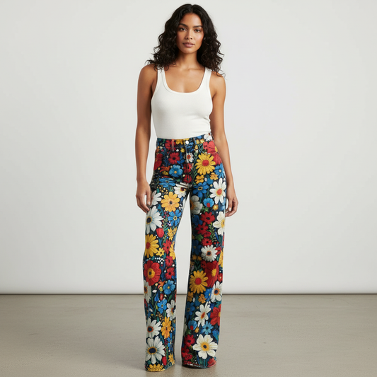 Artistieke wide leg dames jeans – Soleil