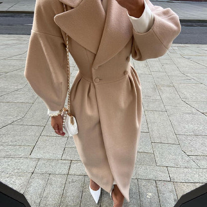 Ayuna Sculpted Wool Blend Long Coat