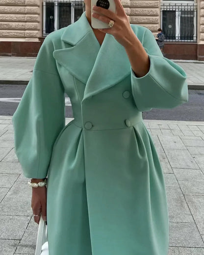 Ayuna Sculpted Wool Blend Long Coat