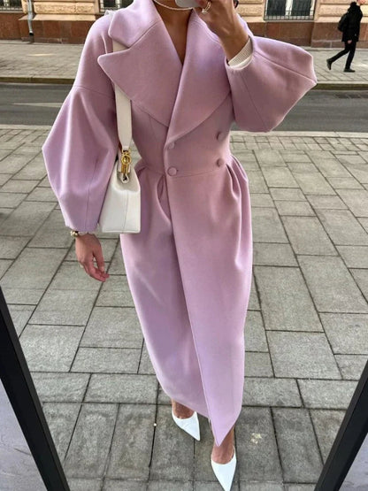 Ayuna Sculpted Wool Blend Long Coat