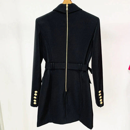 Balentié | Dubbelzijdige Blazer Jurk met Gouden Knopen