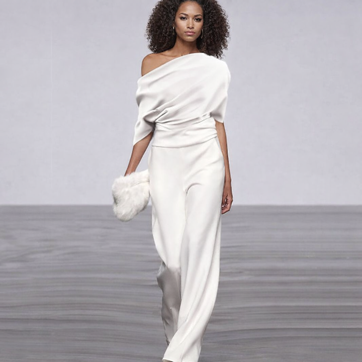 Bella Elegante One Shoulder Jumpsuit Dames