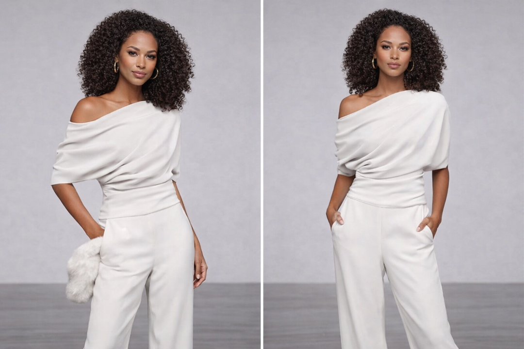Bella Elegante One Shoulder Jumpsuit Dames